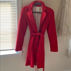 elevenses Anthropologie Red Trench Coat